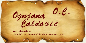 Ognjana Ćaldović vizit kartica
